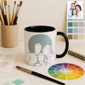 Minimalist Line Art from Your Photo, Anniversary Family Gift Idea, Accent Coffee Mug (11, 15oz) - BeUnikArt