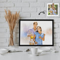 Personalize Your Love Photo To Art, Turn Your Couple Photo Portrait to Water Color Style Canvas - BeUnikArt