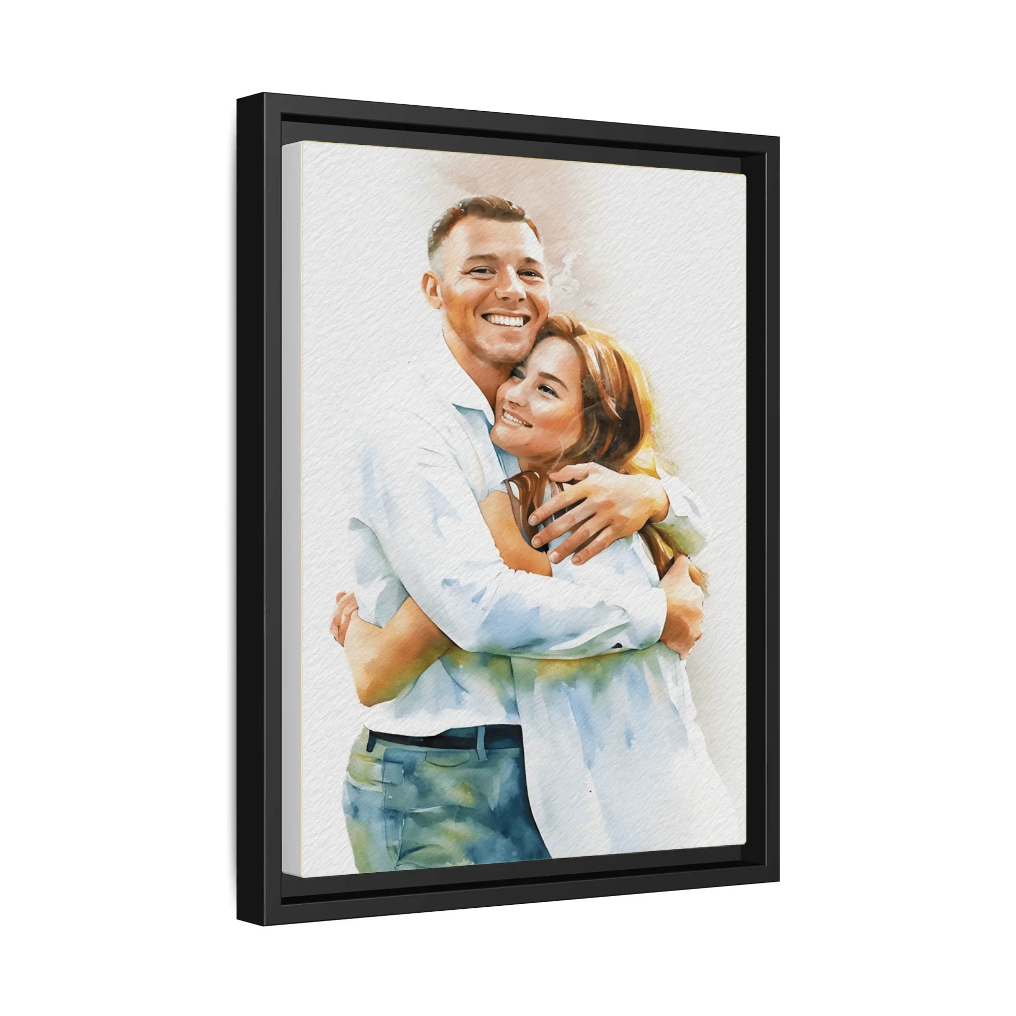 Personalize Your Love Photo To Art, Turn Your Couple Photo Portrait to Water Color Style Canvas - BeUnikArt