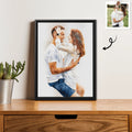 Personalize Your Love Photo To Art, Turn Your Couple Photo Portrait to Water Color Style Canvas - BeUnikArt