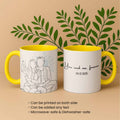 Personalized Couple Drawing, Meaningful Anniversary or Date Gift, Accent Coffee Mug (11, 15oz) - BeUnikArt