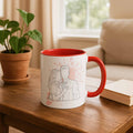 Personalized Couple Drawing, Meaningful Anniversary or Date Gift, Accent Coffee Mug (11, 15oz) - BeUnikArt