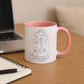 Personalized Couple Drawing, Meaningful Anniversary or Date Gift, Accent Coffee Mug (11, 15oz) - BeUnikArt