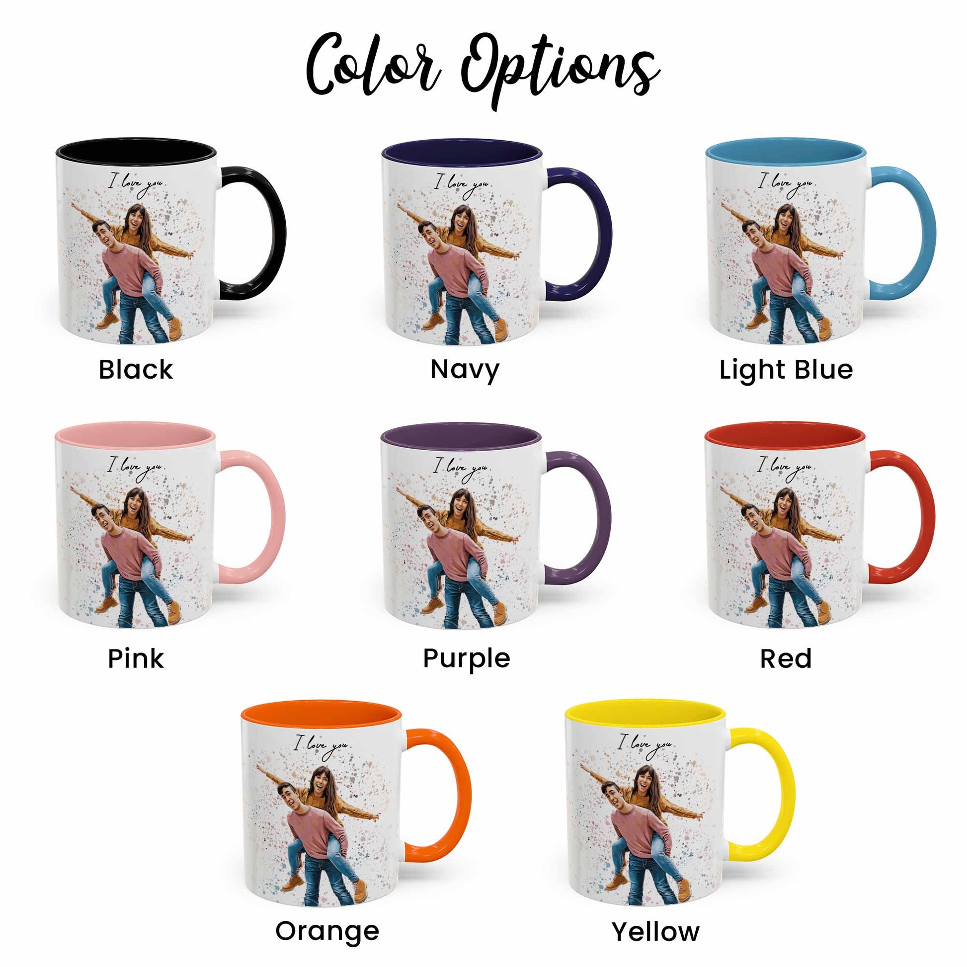 Personalized Couple Moment to Illustration Style Art Mug, Cute Love Gift, Accent Coffee Mug (11, 15oz) - BeUnikArt
