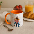 Personalized Couple Moment to Illustration Style Art Mug, Cute Love Gift, Accent Coffee Mug (11, 15oz) - BeUnikArt