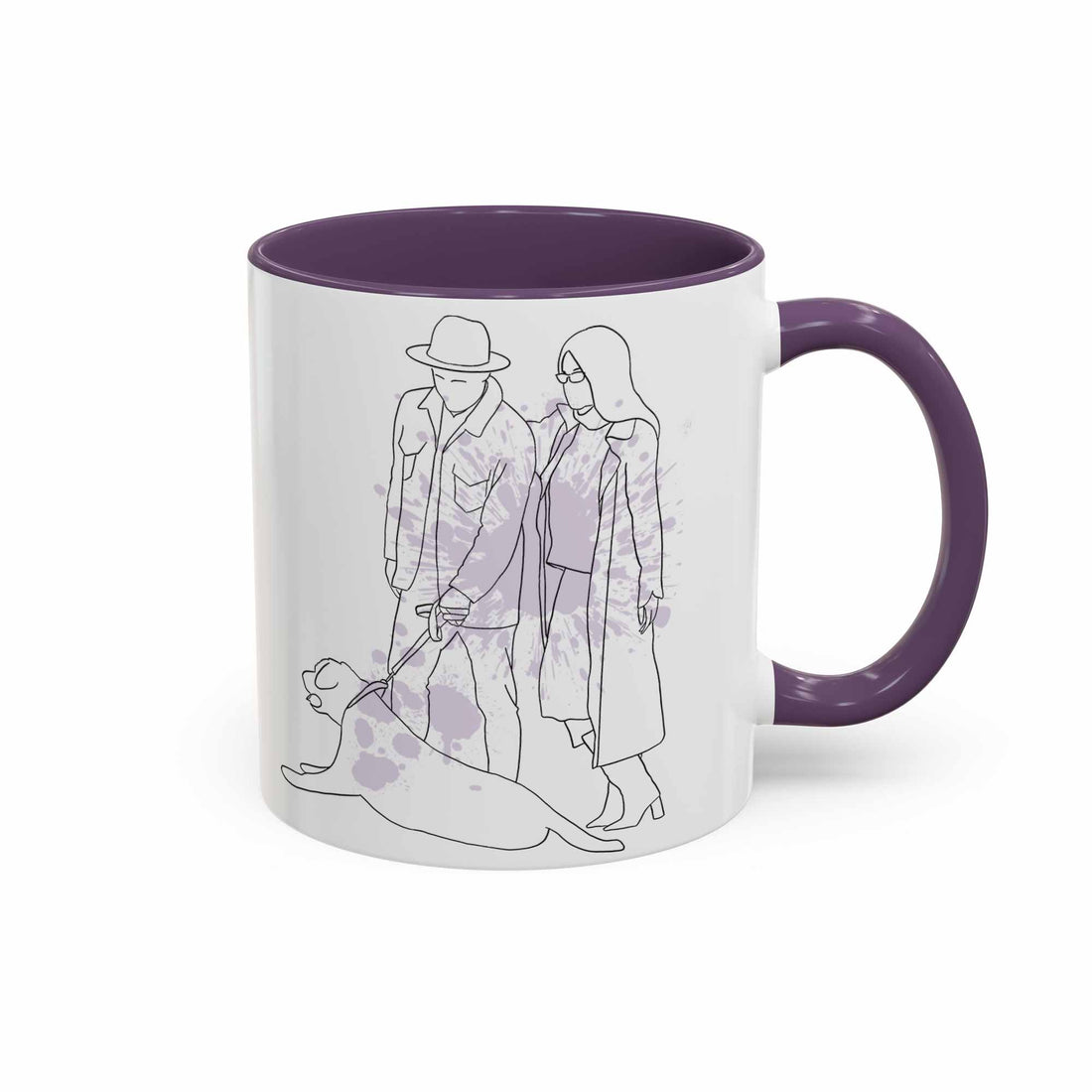 Personalized Family Photo Line Art Anniversary Gift, Custom Father's Day Mother's Day Mug, Accent Coffee Mug (11, 15oz) - BeUnikArt