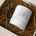 Personalized Family Photo Line Art Anniversary Gift, Custom Father's Day Mother's Day Mug, Accent Coffee Mug (11, 15oz) - BeUnikArt