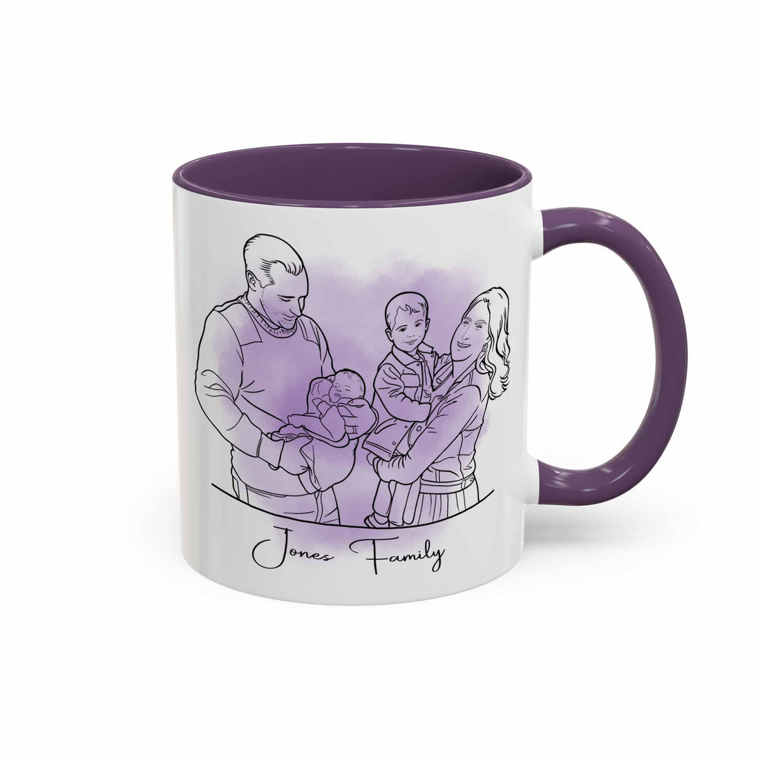 Personalized Line Art from Photo, Couple Anniversary Family Gift, Art Accent Coffee Mug (11, 15oz) - BeUnikArt