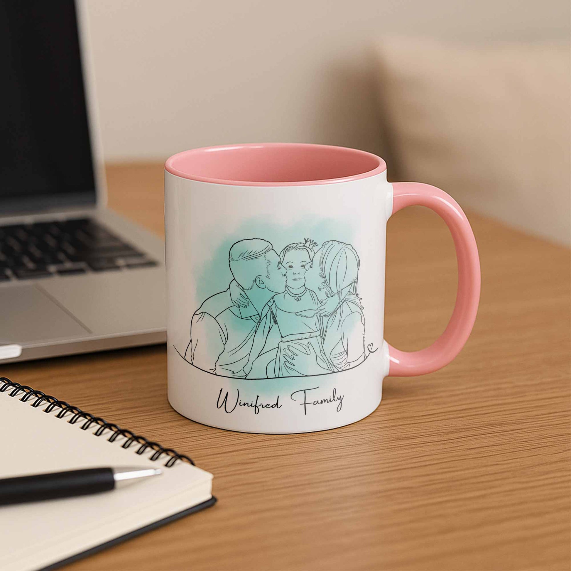 Personalized Line Art from Photo, Couple Anniversary Family Gift, Art Accent Coffee Mug (11, 15oz) - BeUnikArt