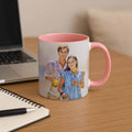 Personalized Love Photo to Water Color Style Art Mug, Romantic Design, Accent Coffee Mug (11, 15oz) - BeUnikArt