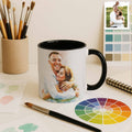Personalized Love Photo to Water Color Style Art Mug, Romantic Design, Accent Coffee Mug (11, 15oz) - BeUnikArt