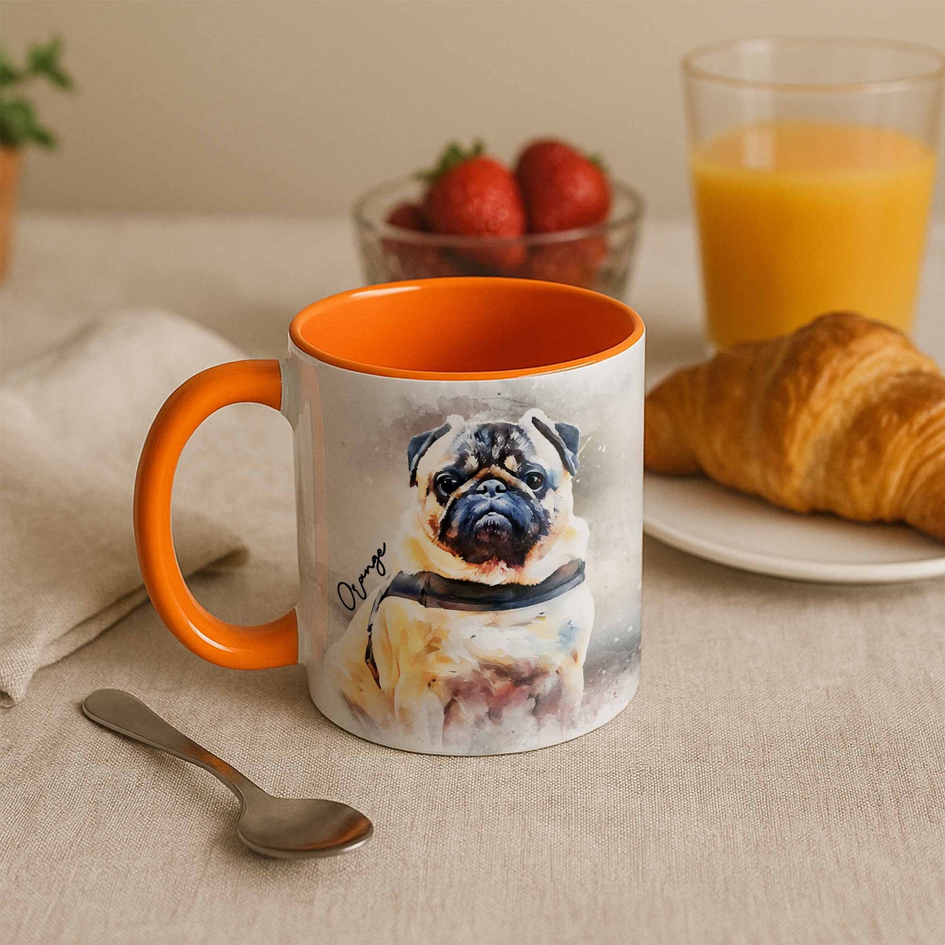 Personalized Pet Picture to Water Color Style Art, Unique Mug, Accent Coffee Mug (11, 15oz) - BeUnikArt