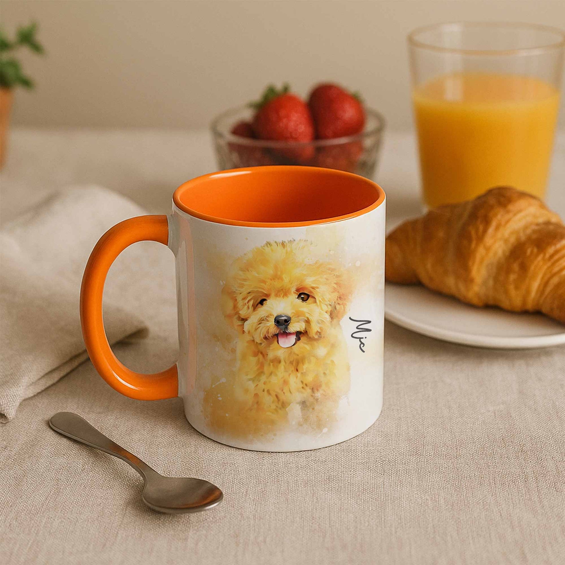 Personalized Pet Watercolor Art Mug, Cute Keepsake, Accent Coffee Mug (11, 15oz) - BeUnikArt