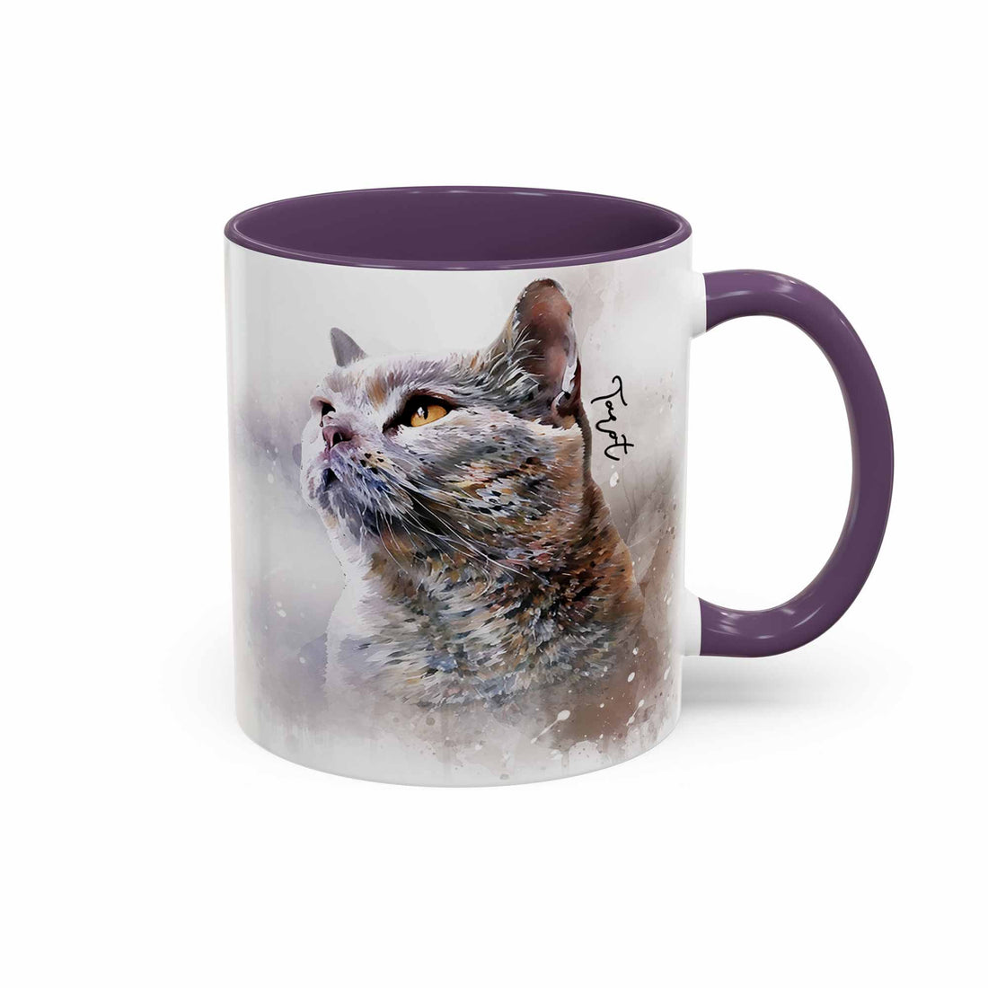 Personalized Pet Watercolor Art Mug, Cute Keepsake, Accent Coffee Mug (11, 15oz) - BeUnikArt