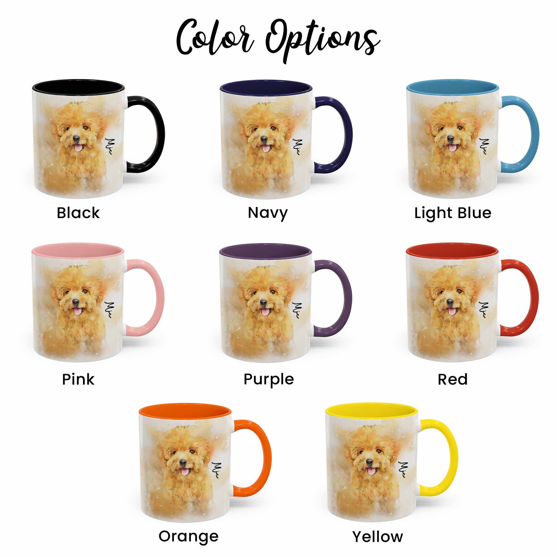 Personalized Pet Watercolor Art Mug, Cute Keepsake, Accent Coffee Mug (11, 15oz) - BeUnikArt