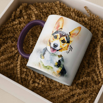 Personalized Pet Watercolor Art Mug, Cute Keepsake, Accent Coffee Mug (11, 15oz) - BeUnikArt