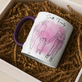 Personalized Photo to Line Art Illustration, Anniversary Family Father Mothers Day Gift, Accent Coffee Mug (11, 15oz) - BeUnikArt