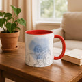 Personalized Photo to Line Art Illustration, Anniversary Family Father Mothers Day Gift, Accent Coffee Mug (11, 15oz) - BeUnikArt