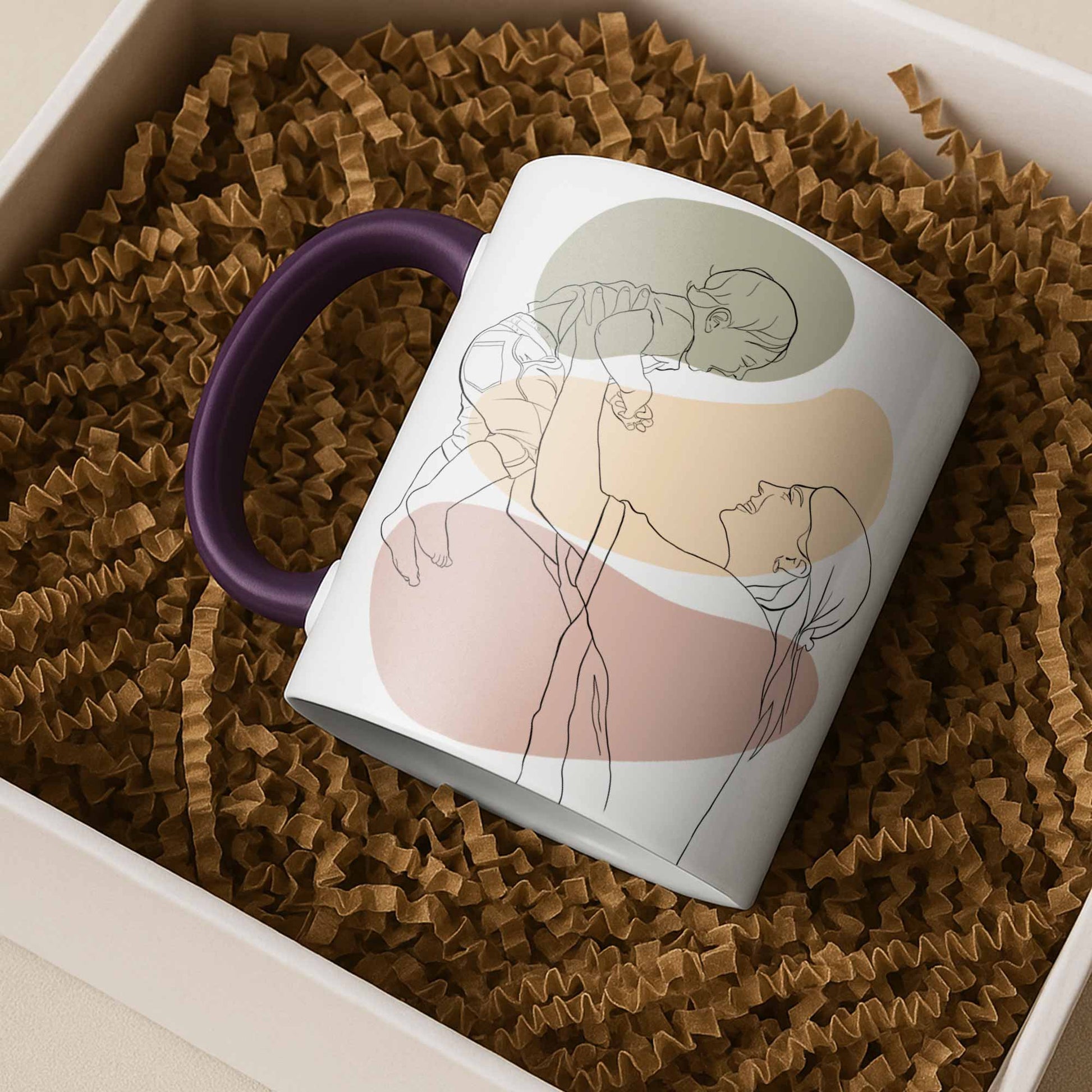 Personalized Turn Art Photo to Line Art, Couple Anniversary, Family Perfect Gift, Accent Coffee Mug (11, 15oz) - BeUnikArt