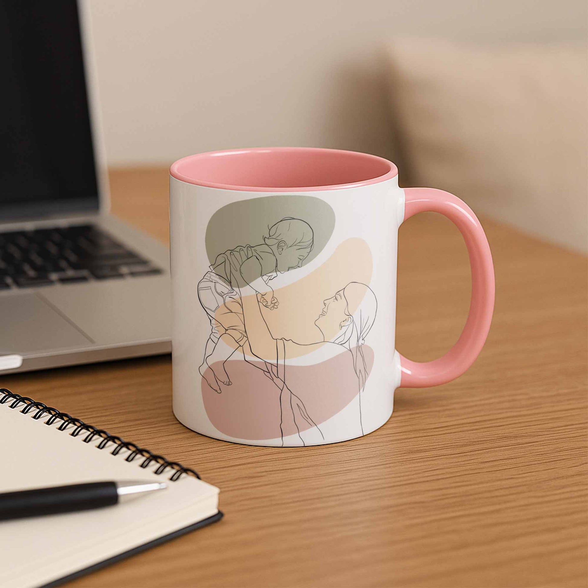 Personalized Turn Art Photo to Line Art, Couple Anniversary, Family Perfect Gift, Accent Coffee Mug (11, 15oz) - BeUnikArt