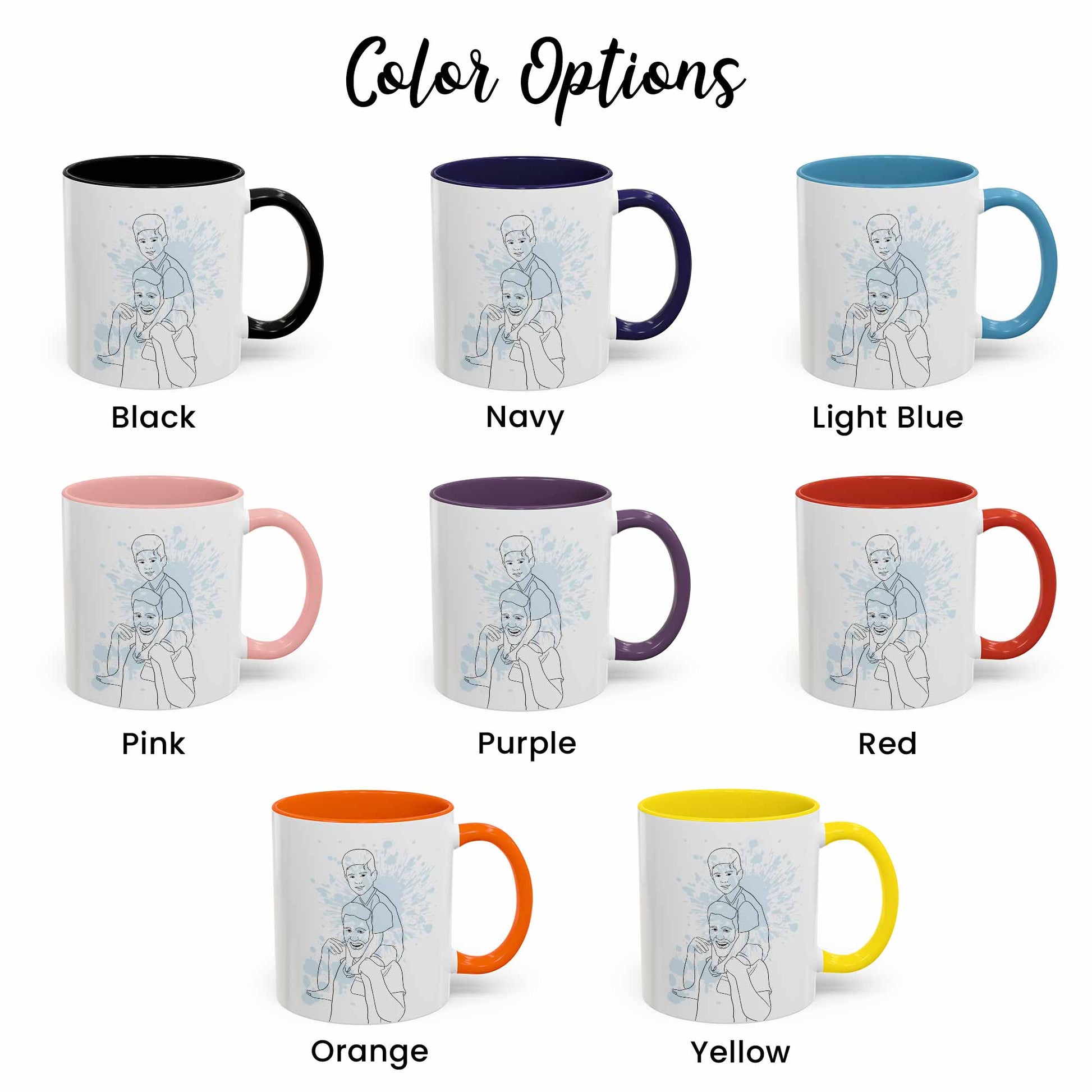 Personalized Turn Art Photo to Line Art, Couple Anniversary, Family Perfect Gift, Accent Coffee Mug (11, 15oz) - BeUnikArt