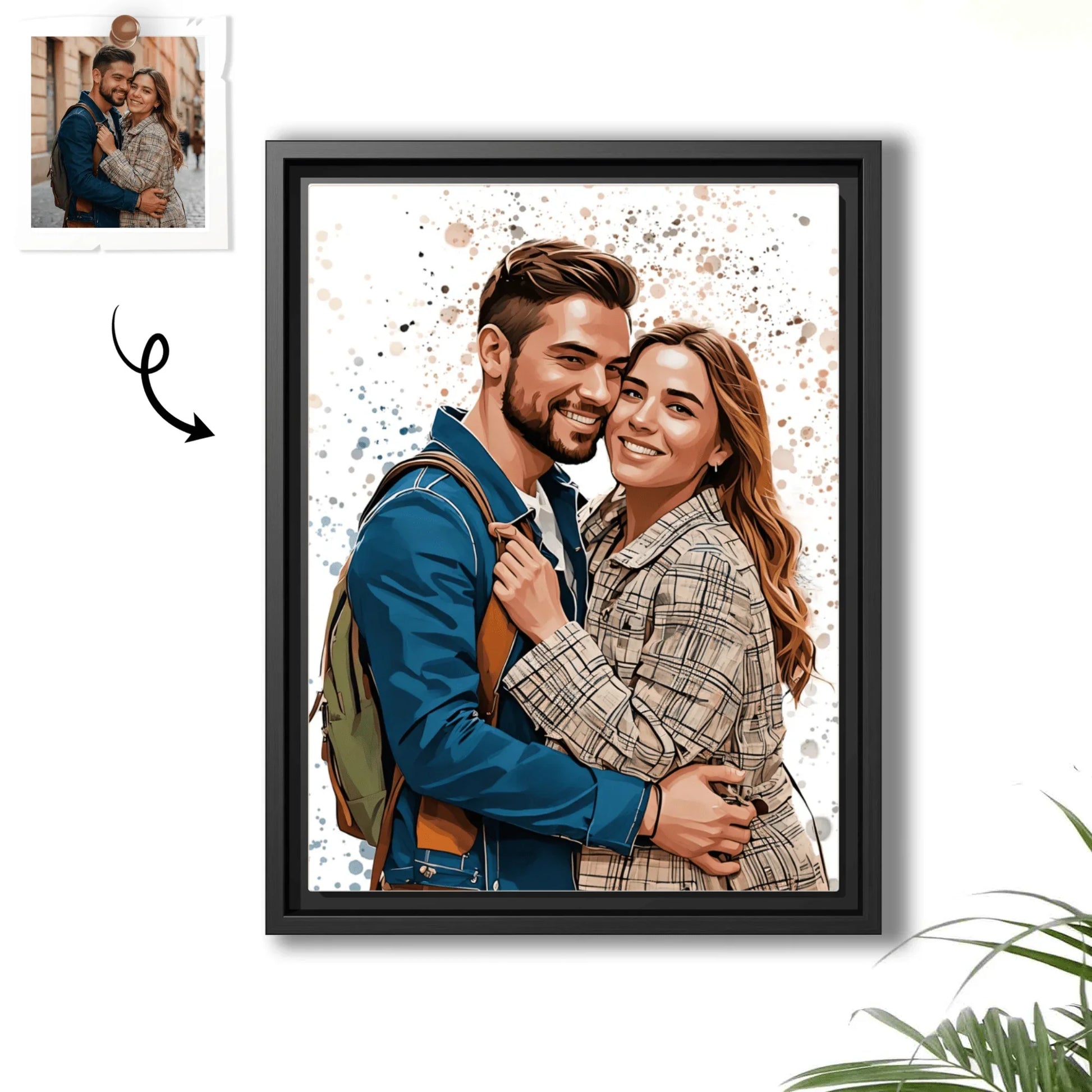 Turn Photo into Art Canvas Capture Your Sweetest Moments, Custom Illustration Art for Couples Canvas - BeUnikArt