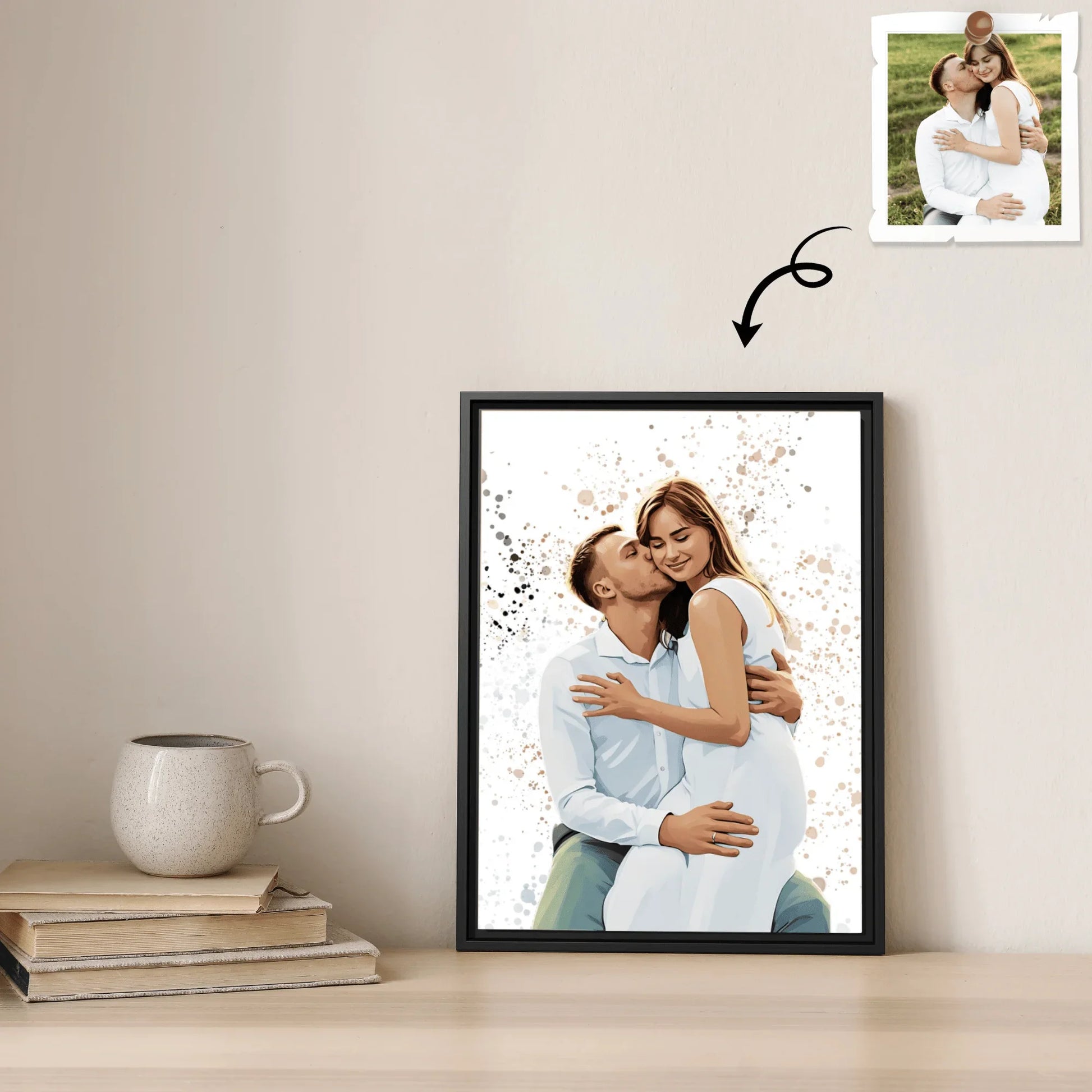 Turn Photo into Art Canvas Capture Your Sweetest Moments, Custom Illustration Art for Couples Canvas - BeUnikArt