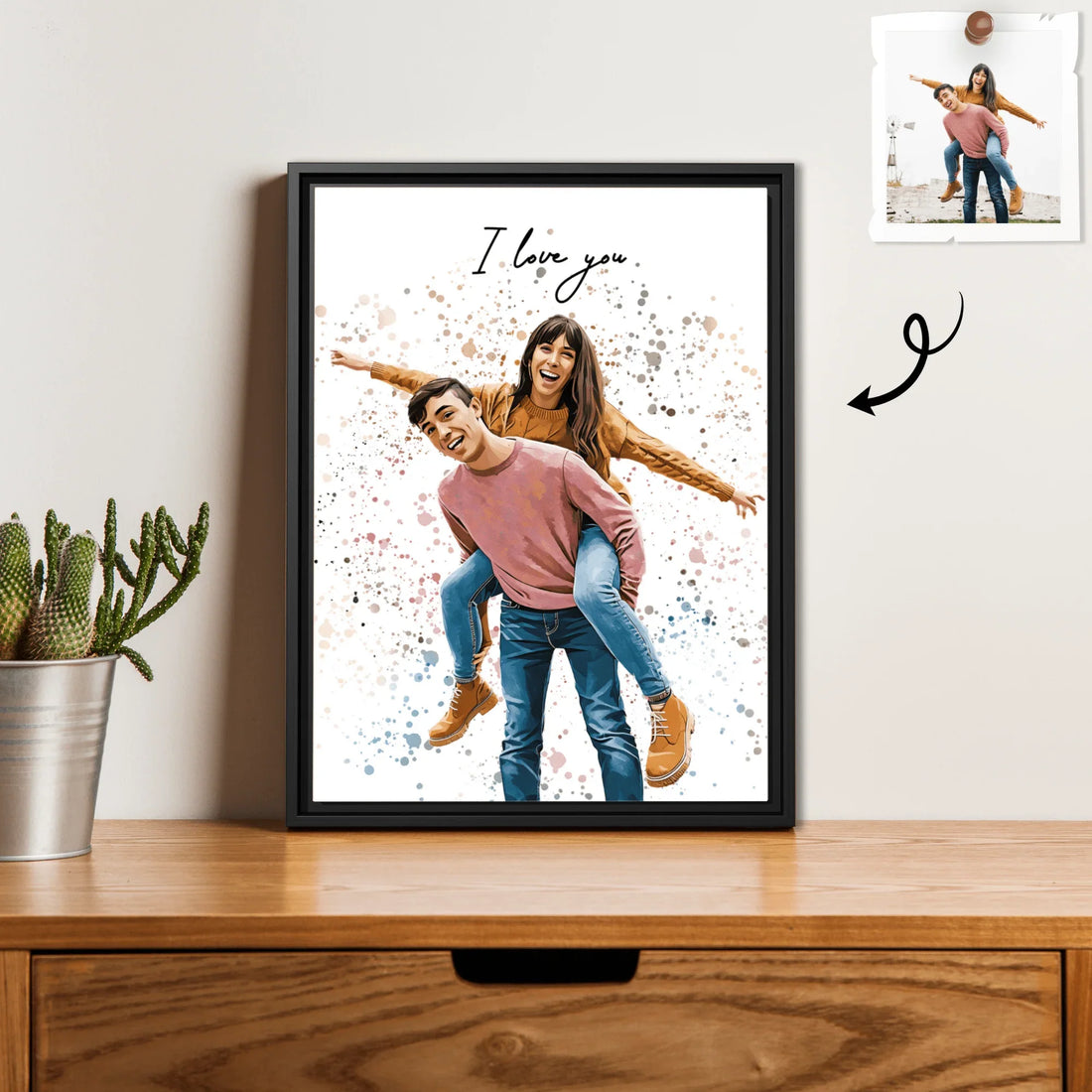 Turn Photo into Art Canvas Capture Your Sweetest Moments, Custom Illustration Art for Couples Canvas - BeUnikArt