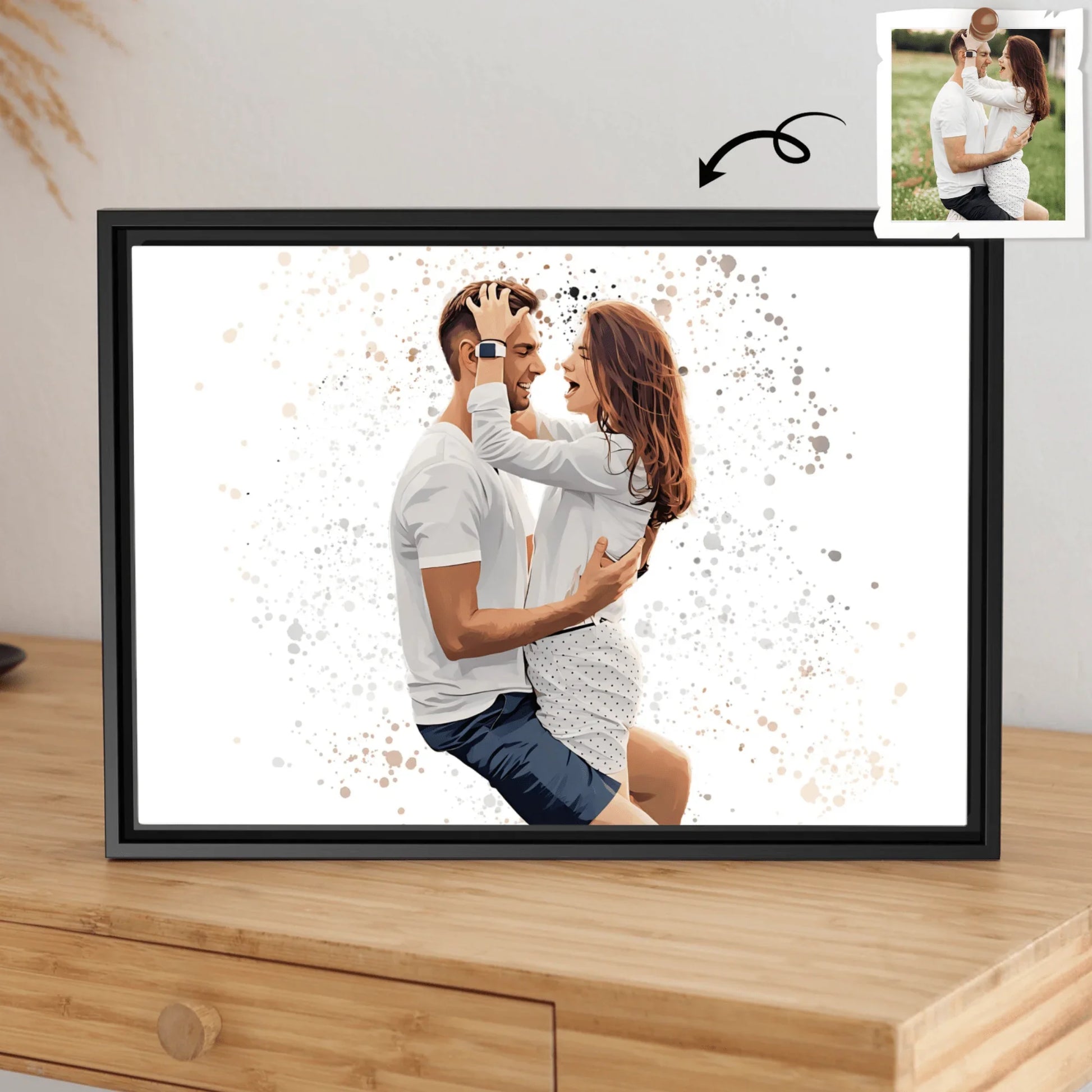 Turn Photo into Art Canvas Capture Your Sweetest Moments, Custom Illustration Art for Couples Canvas - BeUnikArt