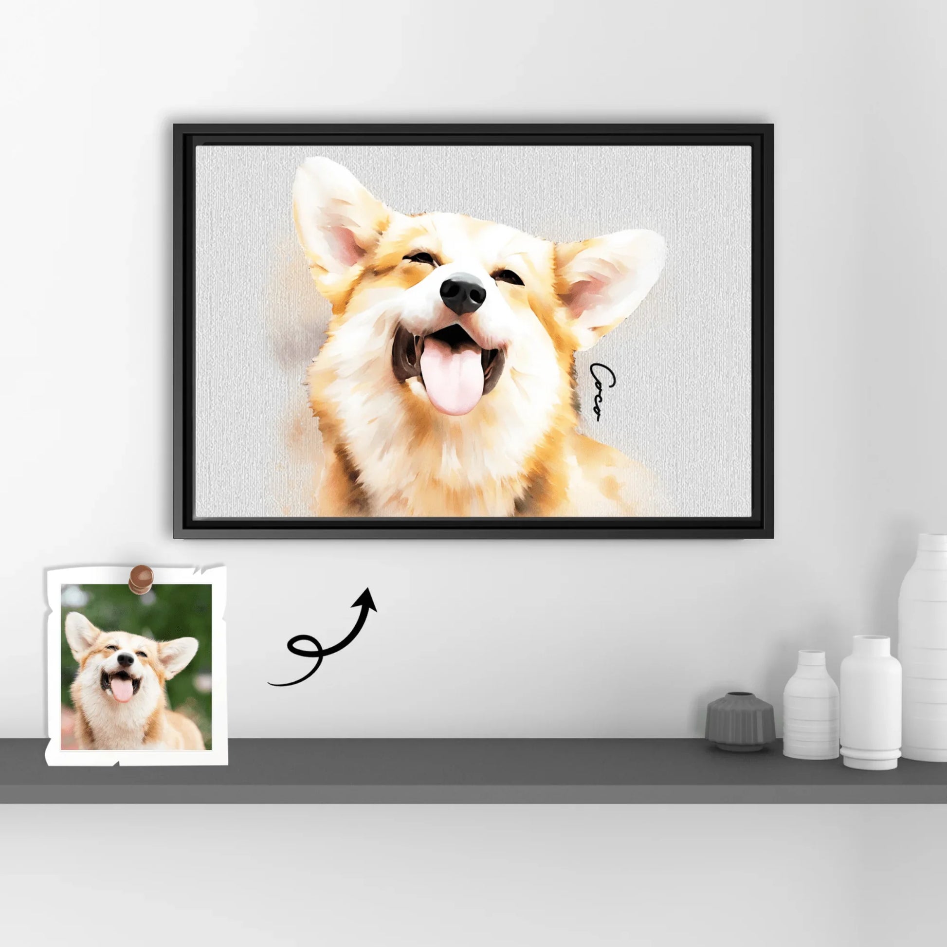 Turn Your Pet Adventures to Art, Custom Dog Cat Water Color Style Digital File for Fun Loving Homes, Pet Lover Digital File - BeUnikArt